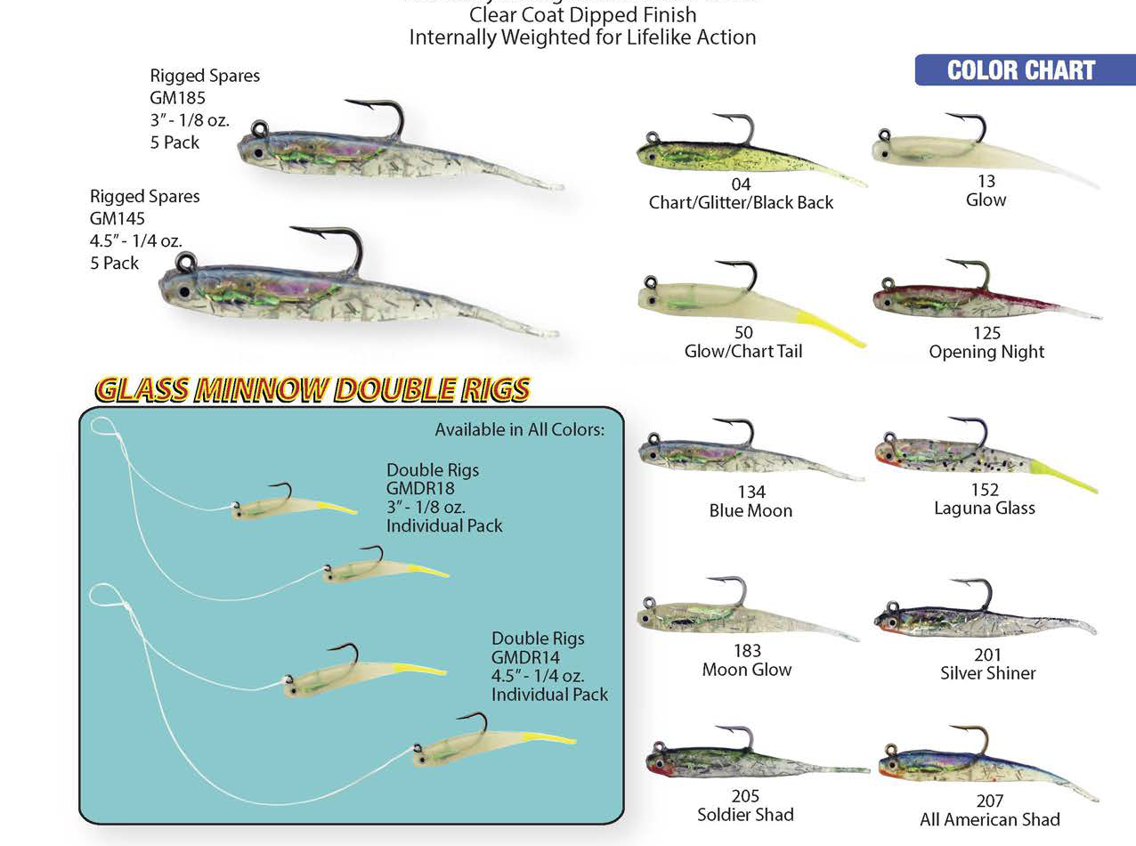 H&H Glass Minnow Double Rigs: Lifelike Bait for Freshwater & Saltwater Fishing