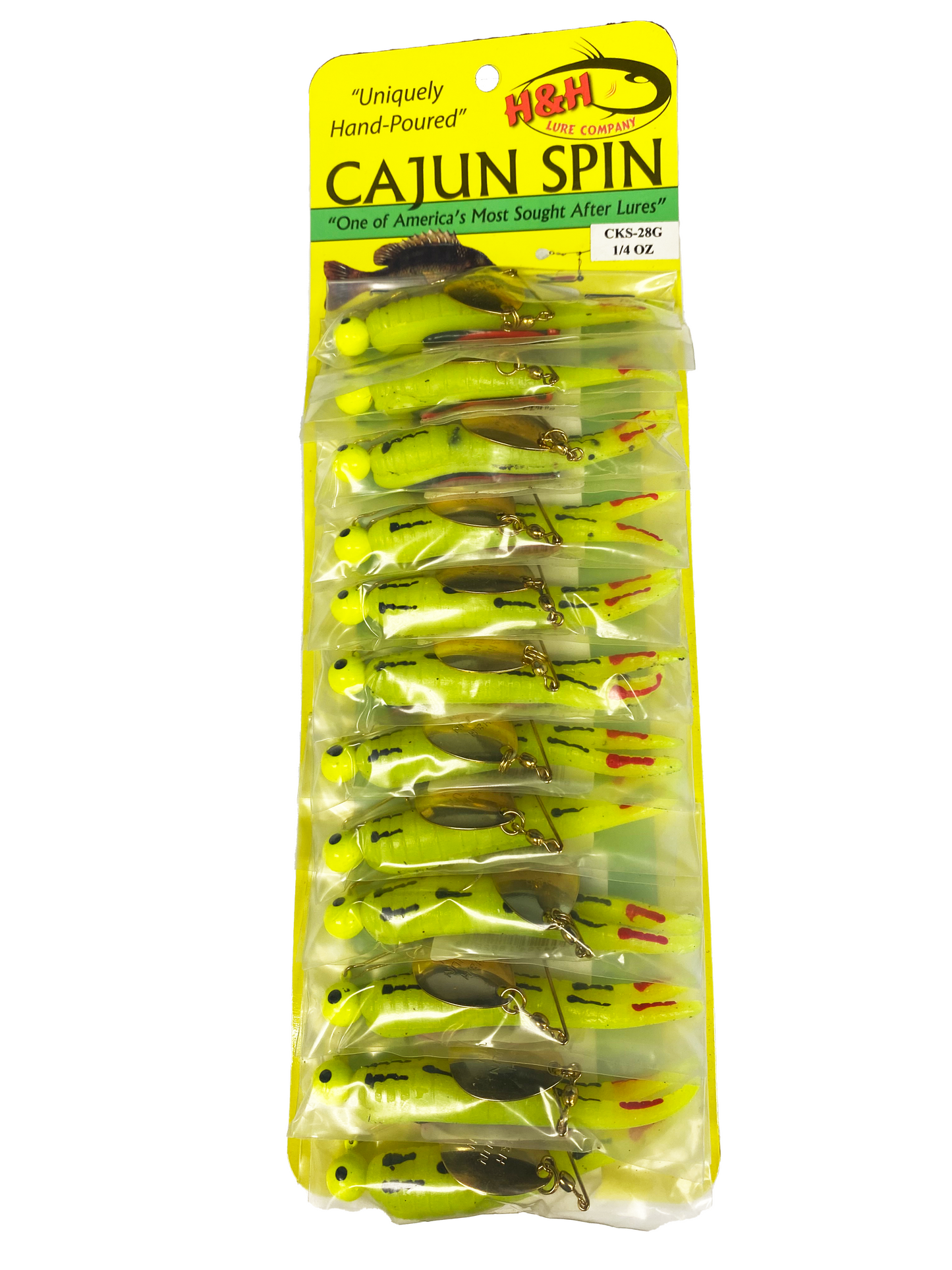 Premium Gold Cajun Grub & Split Tail Fishing Lures - 12 Pack