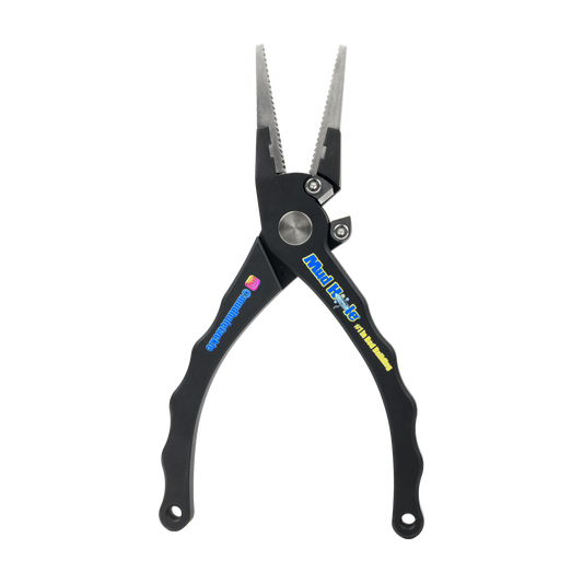 7.5" Aluminum Pliers - Hook Sharpening, Braid Cutting, and Crimping