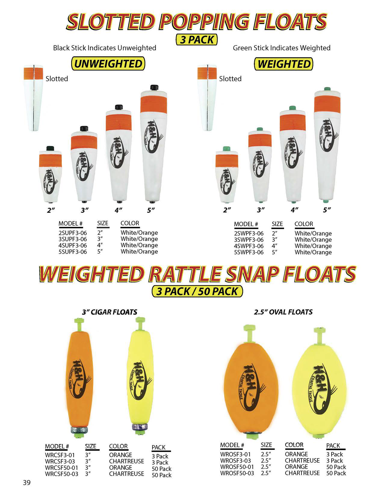 H&H Slotted Popping Float: Durable, High-Visibility Fishing Bobber for Anglers