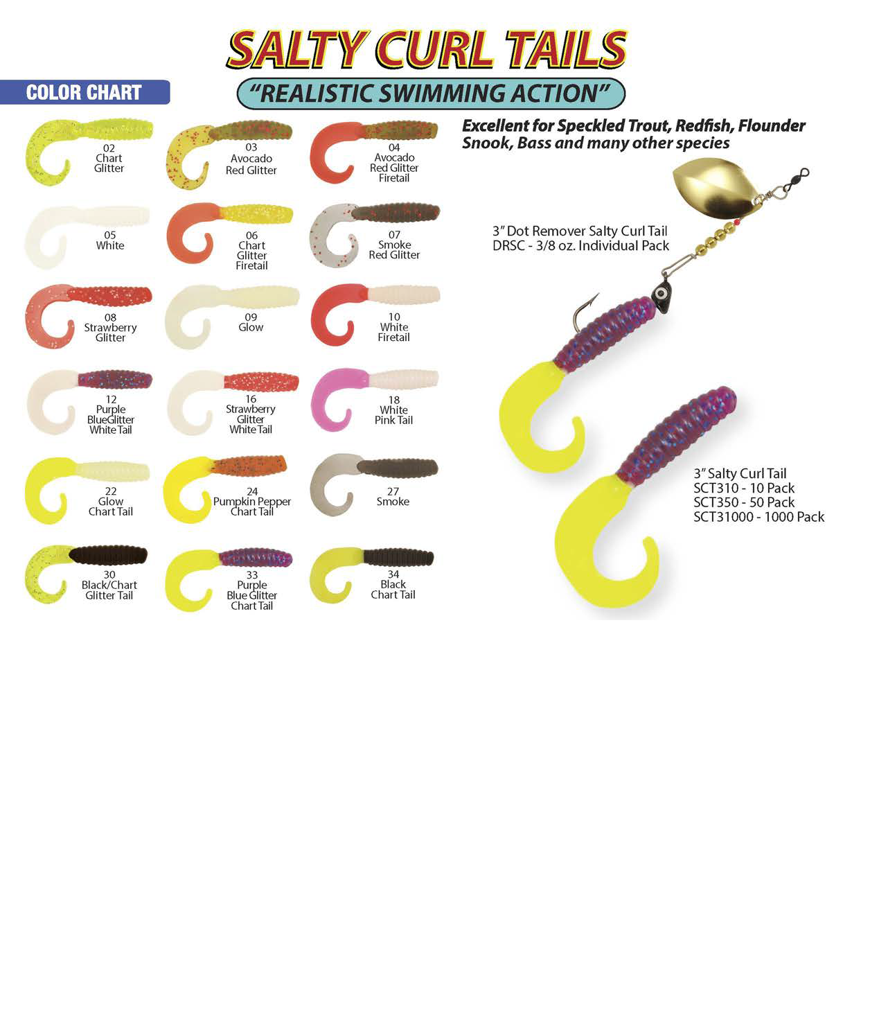 3-inch Salty Curl Tail Soft Plastic Fishing Lure for Game Fish